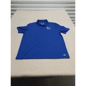 KC Polo Mens XL Kansas City Royal Baseball General Merchandise short sleeve Blue